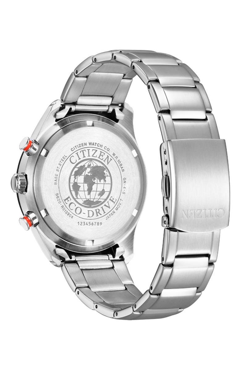 Citizen Eco Drive Chronograph Stainless Steel Bracelet Watch, 43mm, Alternate, color,