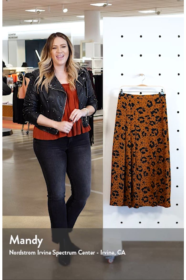 Floral Animal Box Pleat Midi Skirt video