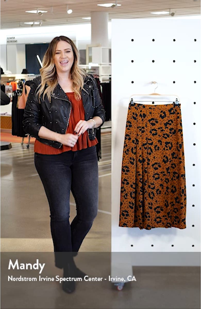 Floral Animal Box Pleat Midi Skirt, sales video thumbnail