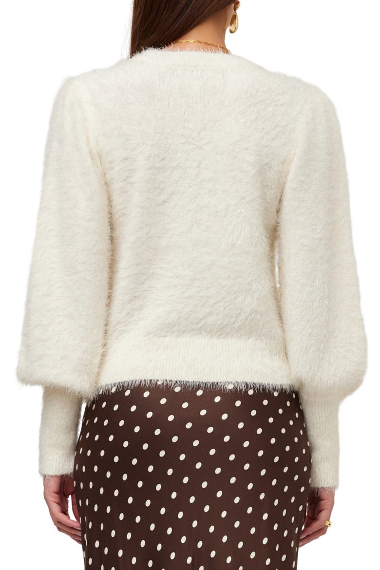Lia Shirred Sleeve Sweater, Alternate, color, CREAM