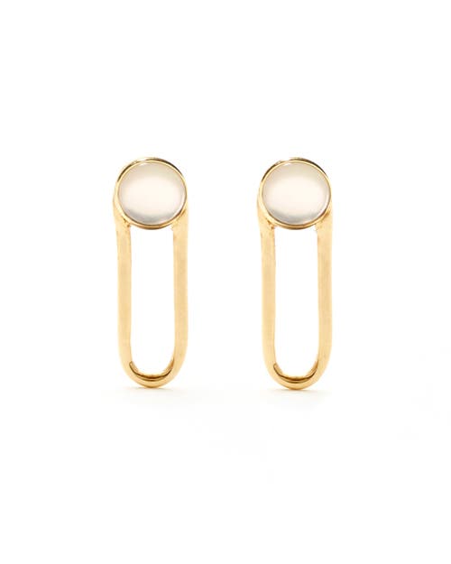 Odette New York Aura Earrings In Mother Of Pearl- Brass