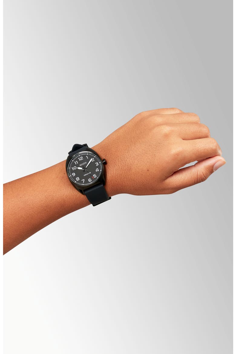 Mullet Silicone Strap Watch, Alternate, color, BLACK / BLACK