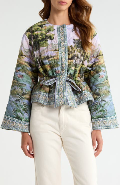 Countryside Landscape Quilted Cotton Jacket