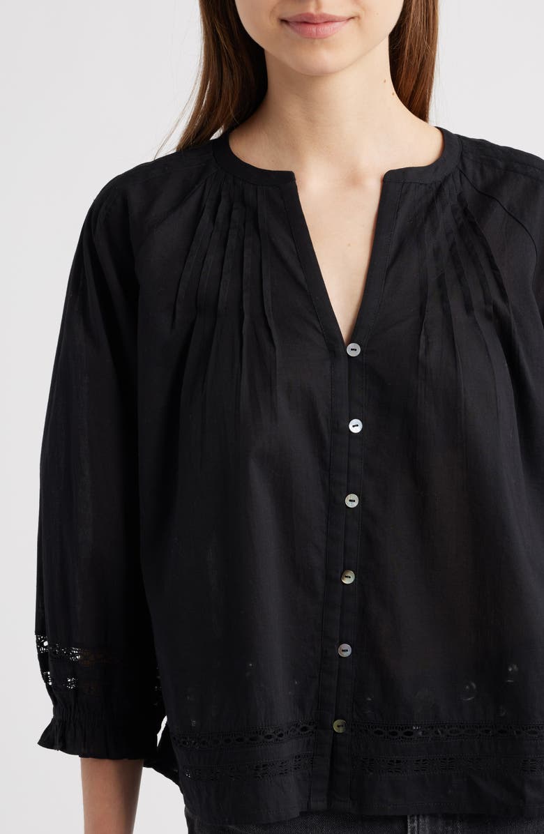 Rails Lilah Button-Up Top, Alternate, color, Black
