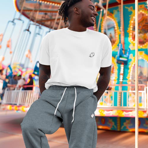 Dalix Mens Ghost Fleece Jogger Sweatpants In Heather Slate