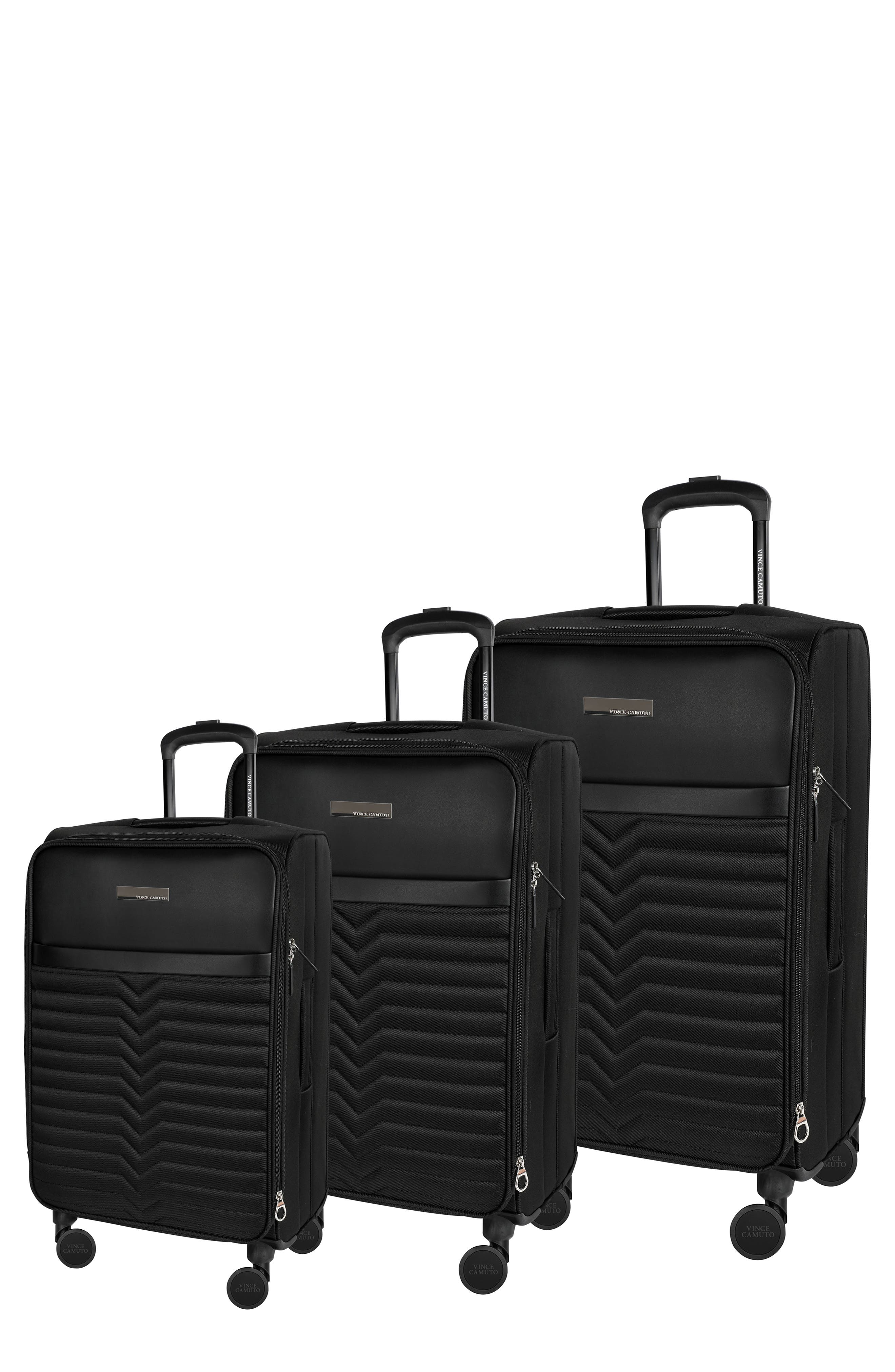 Vince Camuto Set of Three Shauna Softshell Spinner Suitcase, Main, color, 
