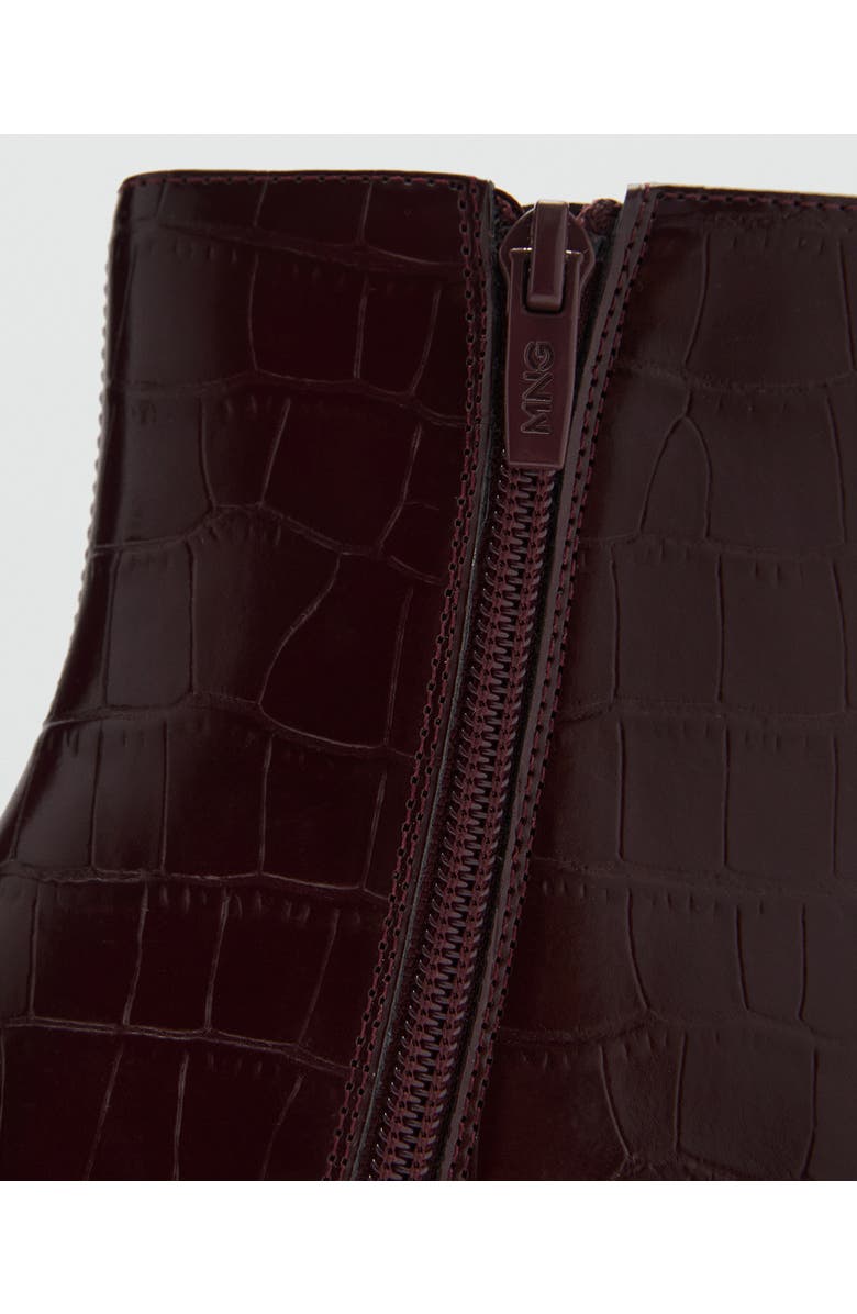 MANGO Croc-Embossed Ankle Boot, Alternate, color,