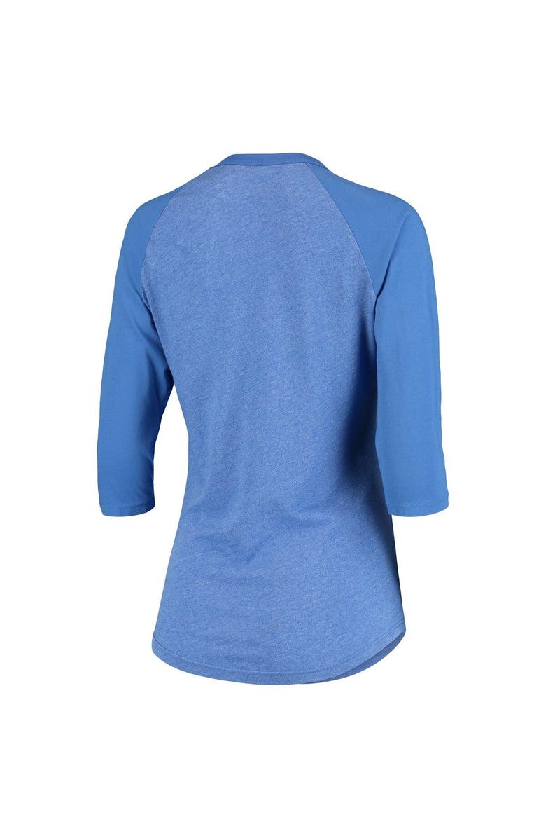 Majestic Threads Women's Majestic Threads Royal Chicago Cubs Team Baseball Three-Quarter Raglan Sleeve Tri-Blend T-Shirt, Alternate, color, 