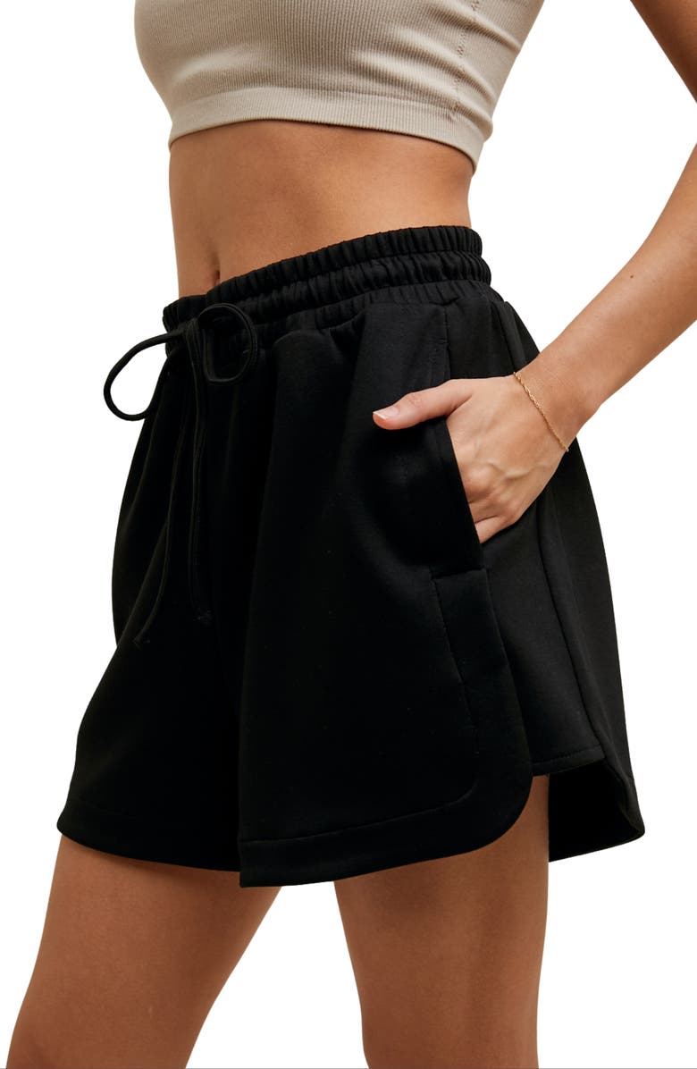 WISHLIST Scuba Knit Shorts, Alternate, color, Onyx