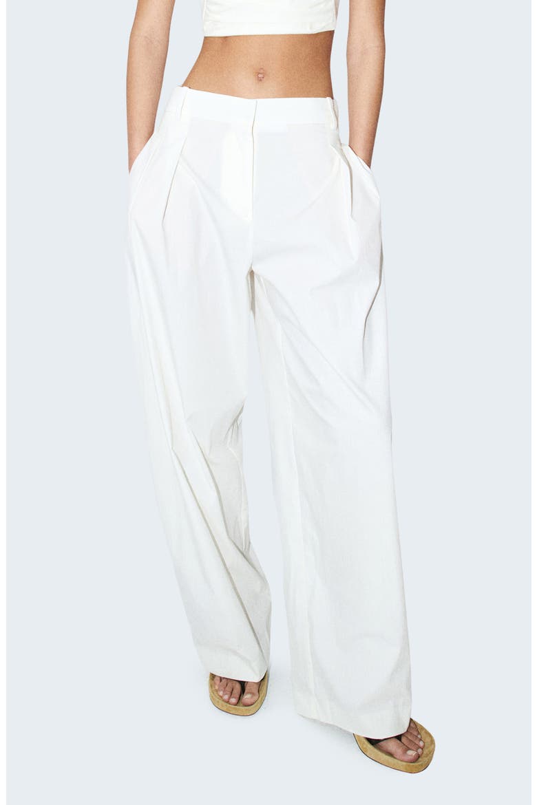 Starring Hailey Bieber Kash Cotton Blend Pants, Main, color, WHITE