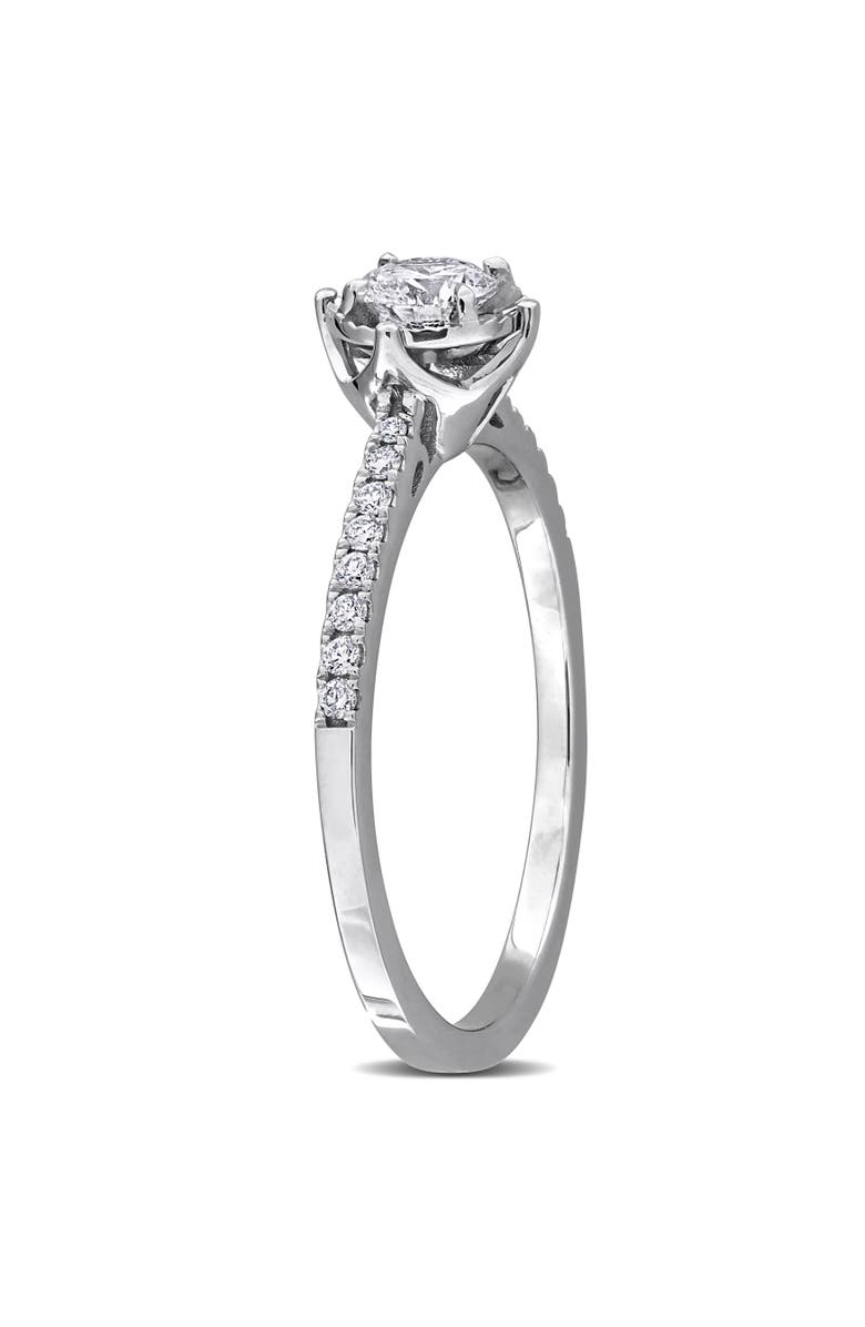 Julianna B. 1/3 ctw Lab-Grown Diamond Halo Engagement Ring 18k, Alternate, color, White Gold