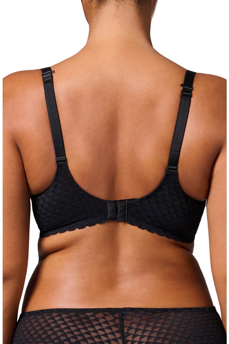 Subtile 3D Underwire Plunge Bra, Alternate, color, BLACK