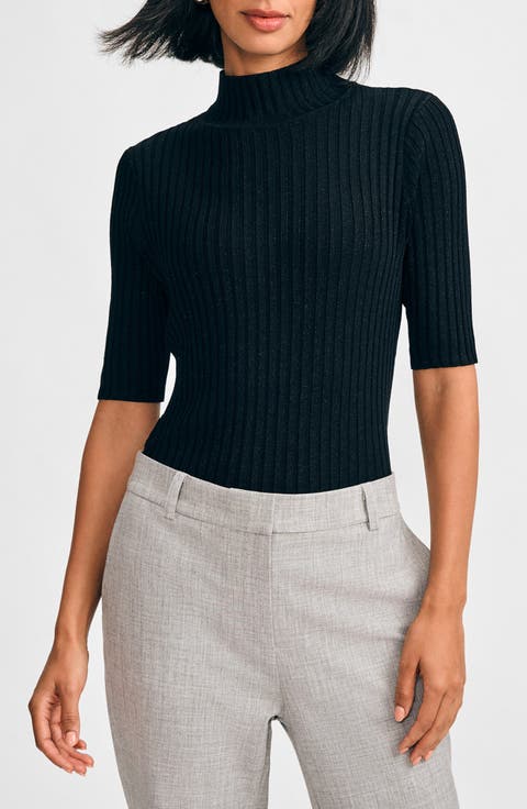 Mock Neck Poor Boy Sweater