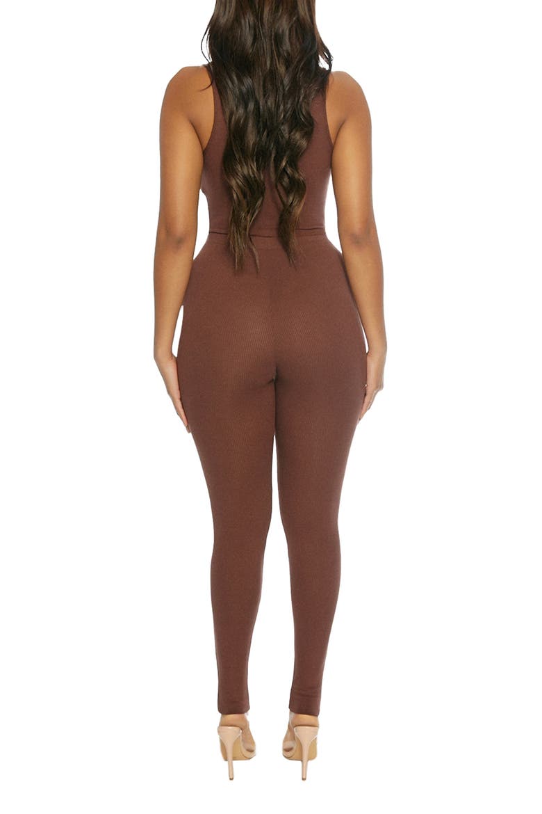 Microrib Leggings, Alternate, color, CHOCOLATE