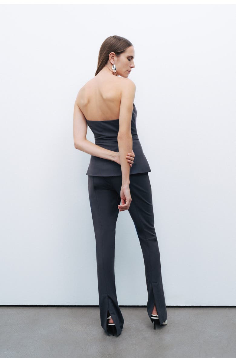 Nocturne Strapless Structured Blouse with Front Zip Closure, Alternate, color, 