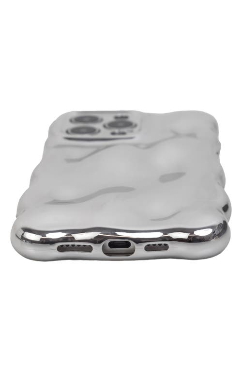 Auramma Chrome Bubbles Iphone 15 Pro Case In Silver