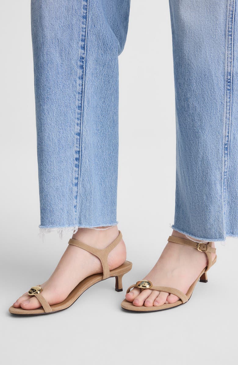 Madewell The Mila Organic Hardware Ankle Strap Sandal, Alternate, color, Field Khaki