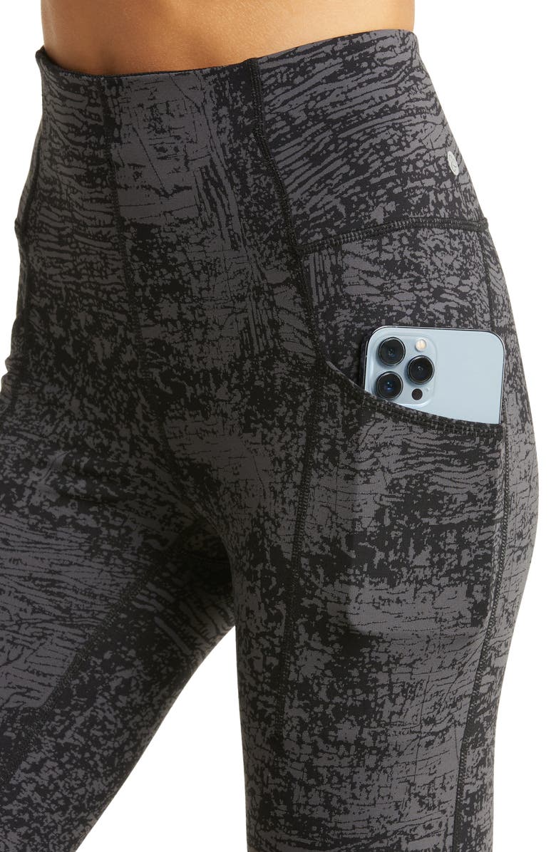 Zella Jacquard High Waist Pocket Leggings, Alternate, color, 