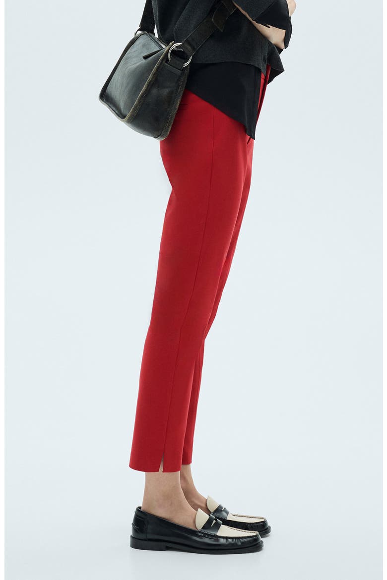 Straight Leg Ankle Pants, Alternate, color, RED