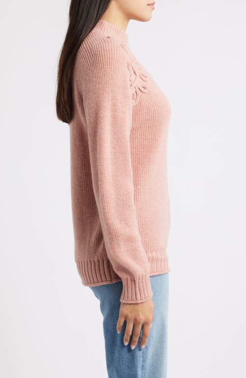 Wit & Wisdom Soutache Mock Neck Sweater In Pink
