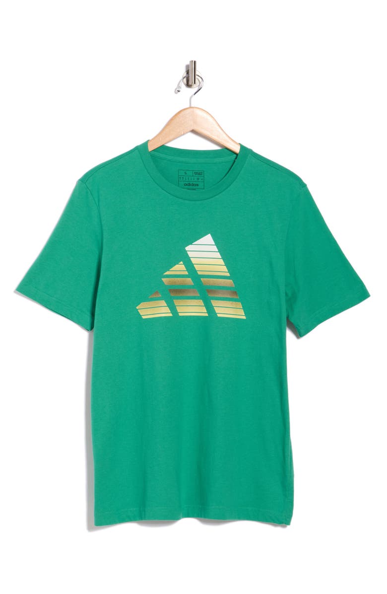 adidas Gradient Logo Cotton Graphic T-Shirt, Alternate, color, Semi Court Green