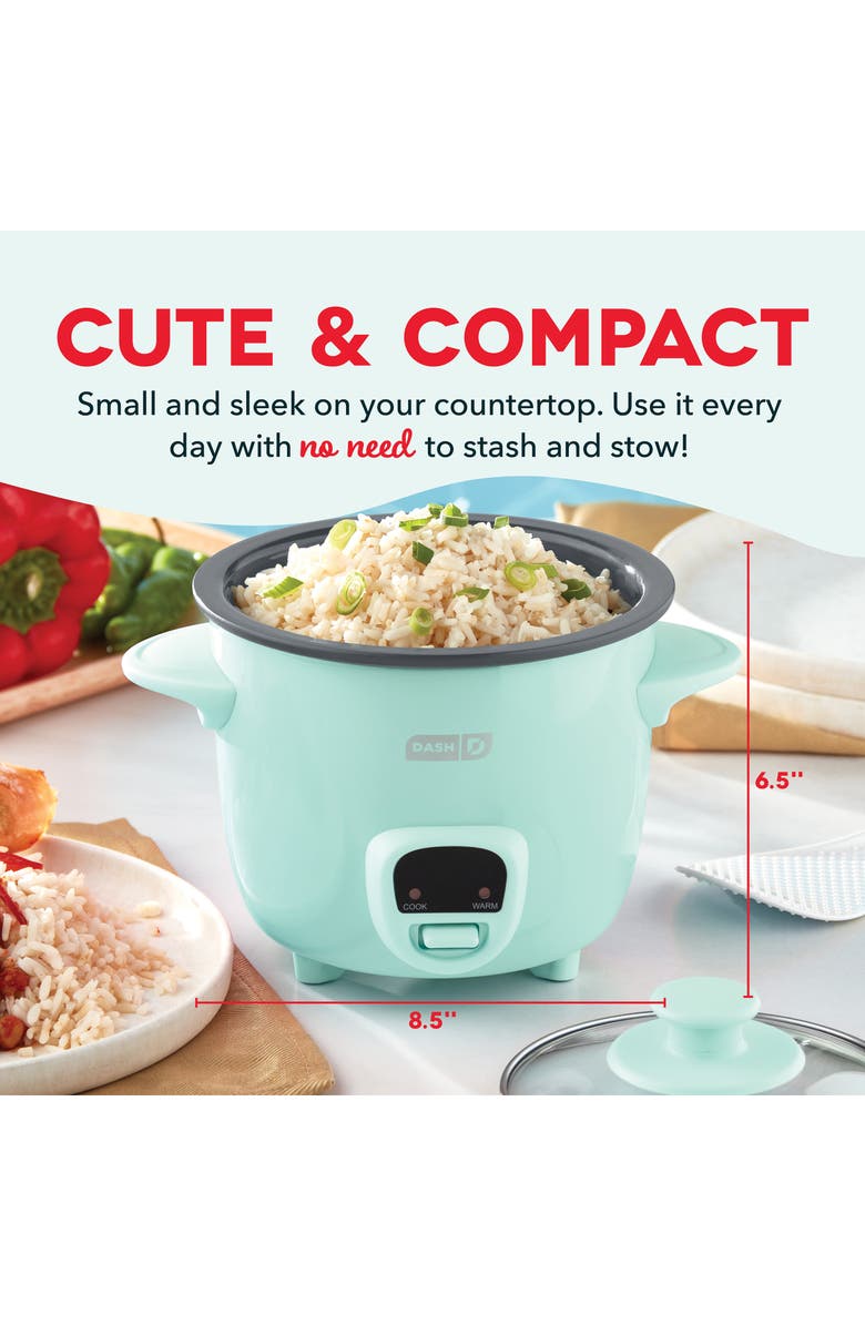 Dash Mini Rice Cooker, Alternate, color, Aqua
