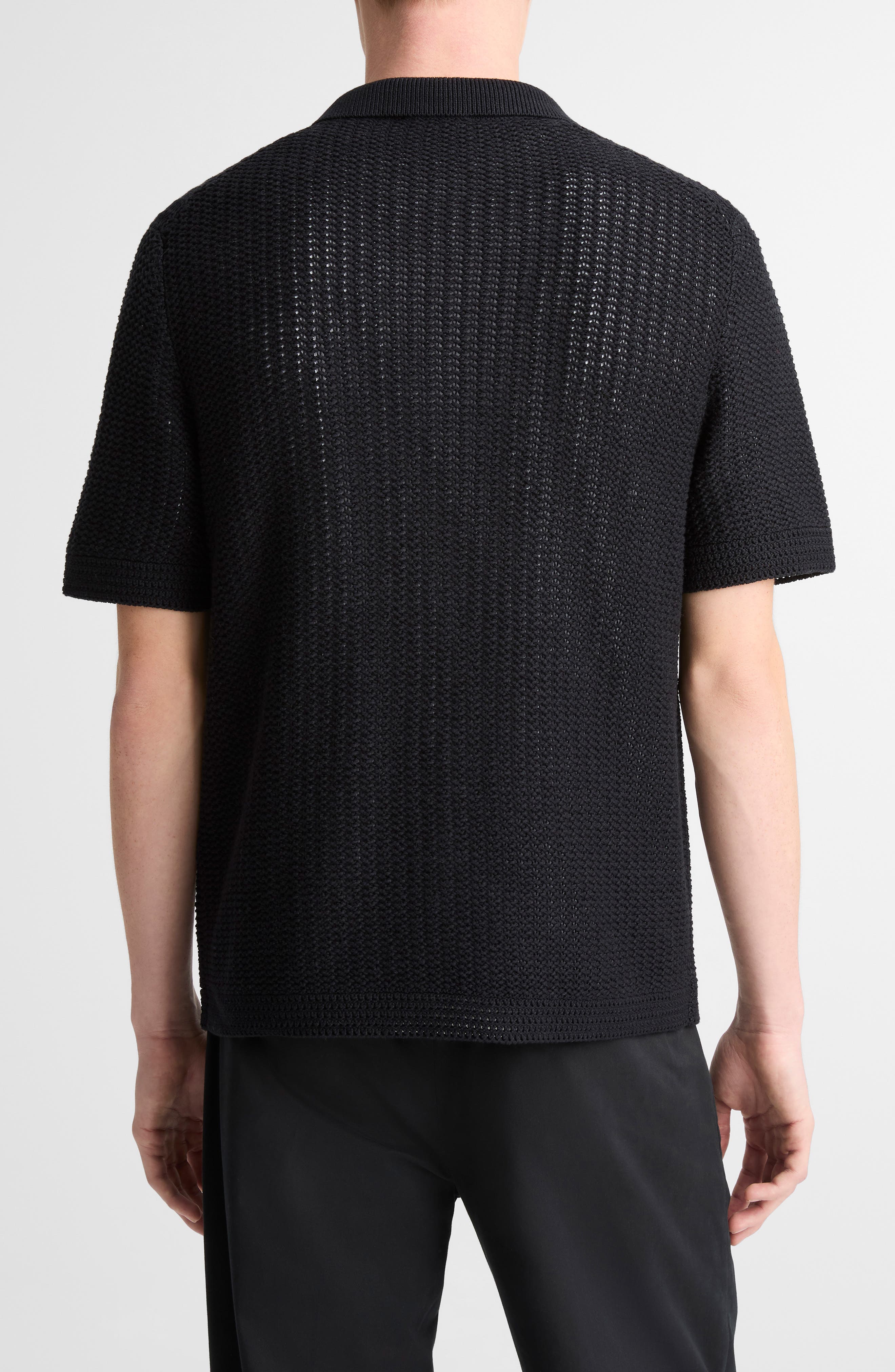 Vince Crochet Cotton Short Sleeve Button-Up Shirt (Men) | Nordstrom