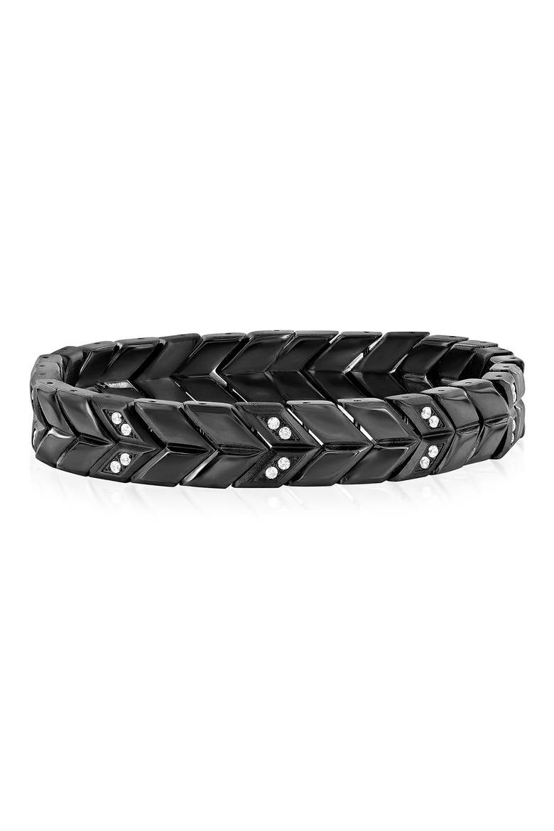 Men's Chevron Bracelet, Main, color, BLACK