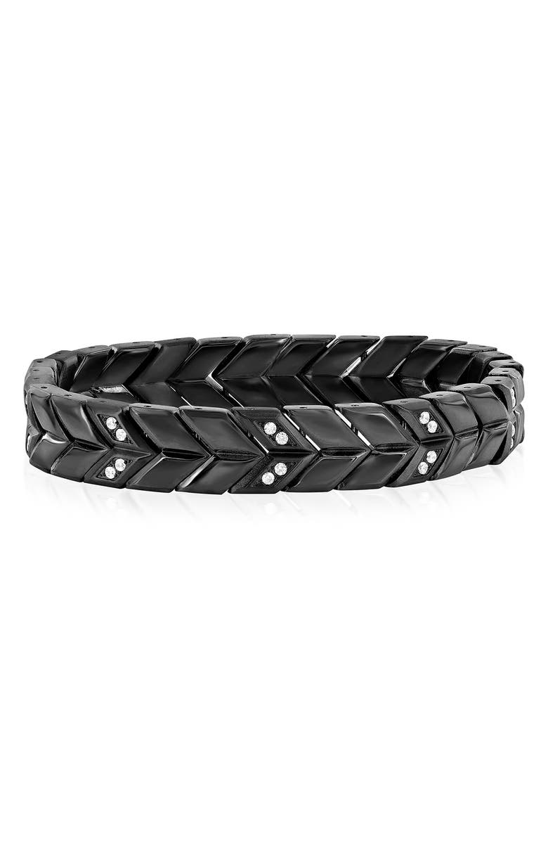 BLACKJACK Men's Chevron Bracelet, Main, color, Black