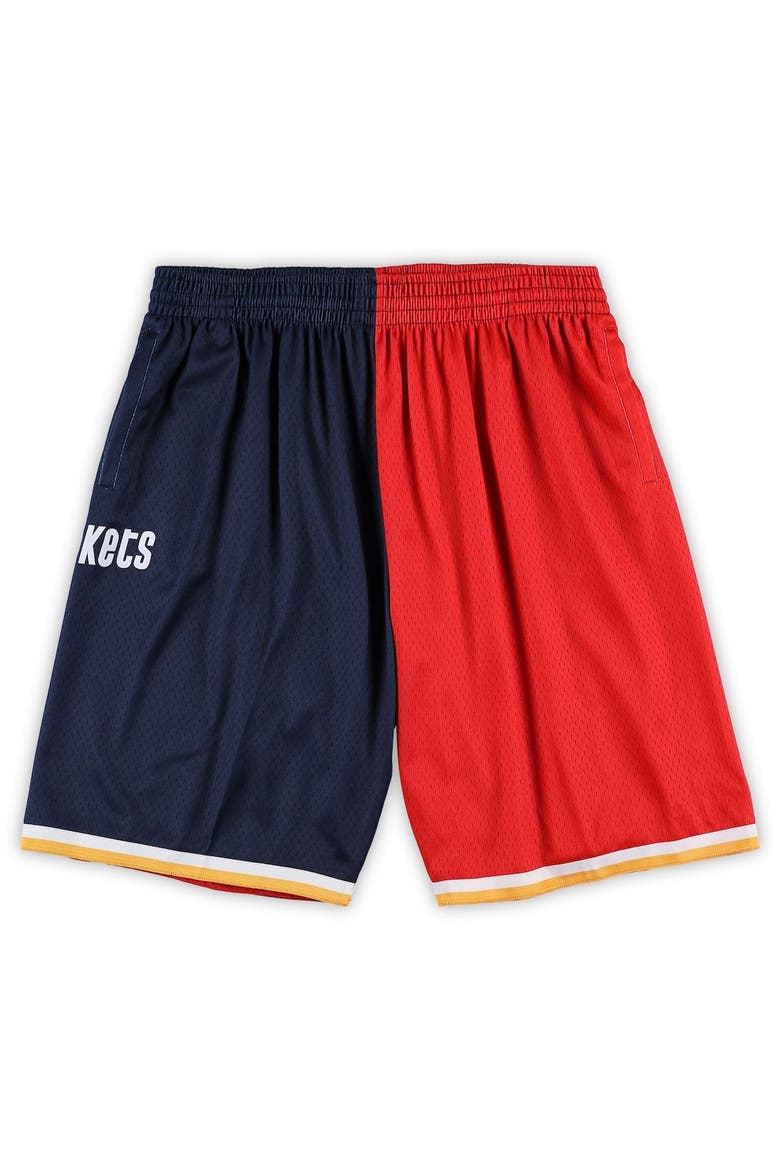 Men's Mitchell & Ness Navy/Red Houston Rockets Big & Tall Hardwood Classics Split Swingman Shorts, Main, color, Navy