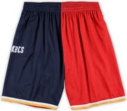 Mitchell & Ness Men's Mitchell & Ness Navy/Red Houston Rockets Big & Tall Hardwood Classics Split Swingman Shorts