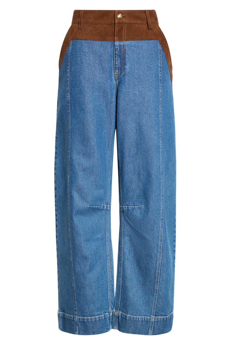 Dillon High Waist Wide Leg Jeans, Alternate, color, SALT BREEZE/ DARK SEPIA