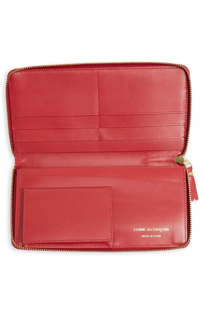 Comme des Garçons Continental Long Wallet, Alternate, color, Clover/ Red