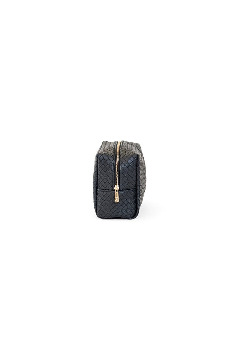 Woven Jet Cosmetic Bag, Alternate, color, Black
