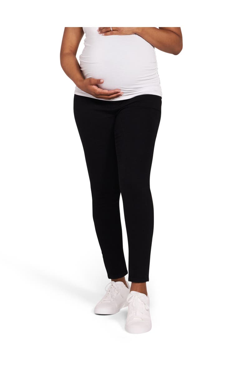 MOTHERHOOD MATERNITY Secret Fit Ankle Length Skinny Jeans, Main, color, Black