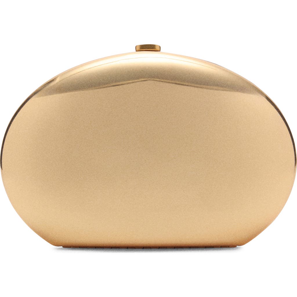 Mango Metallic Frame Clutch In Gold