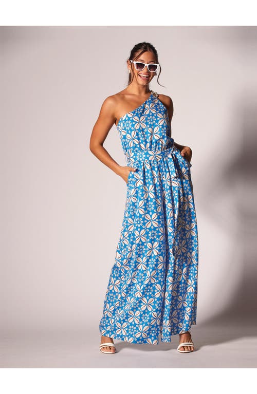 Tori Richard Flowrie Libby Jumpsuit In Harbor