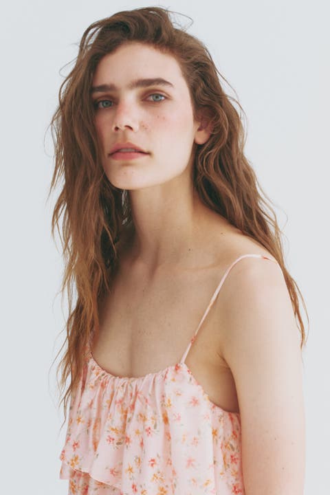 Frill-trimmed A-line Dress