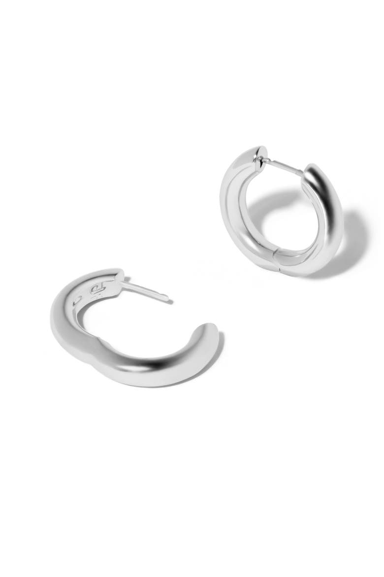 Micro Lilly Huggie Hoop Earrings, Main, color, SILVER