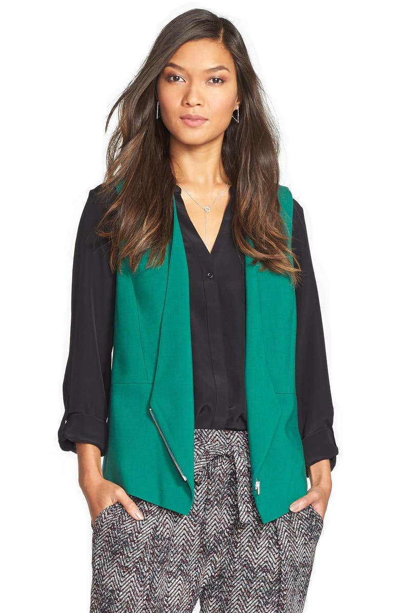 Trouvé Collarless Silk Blouse, Alternate, color,