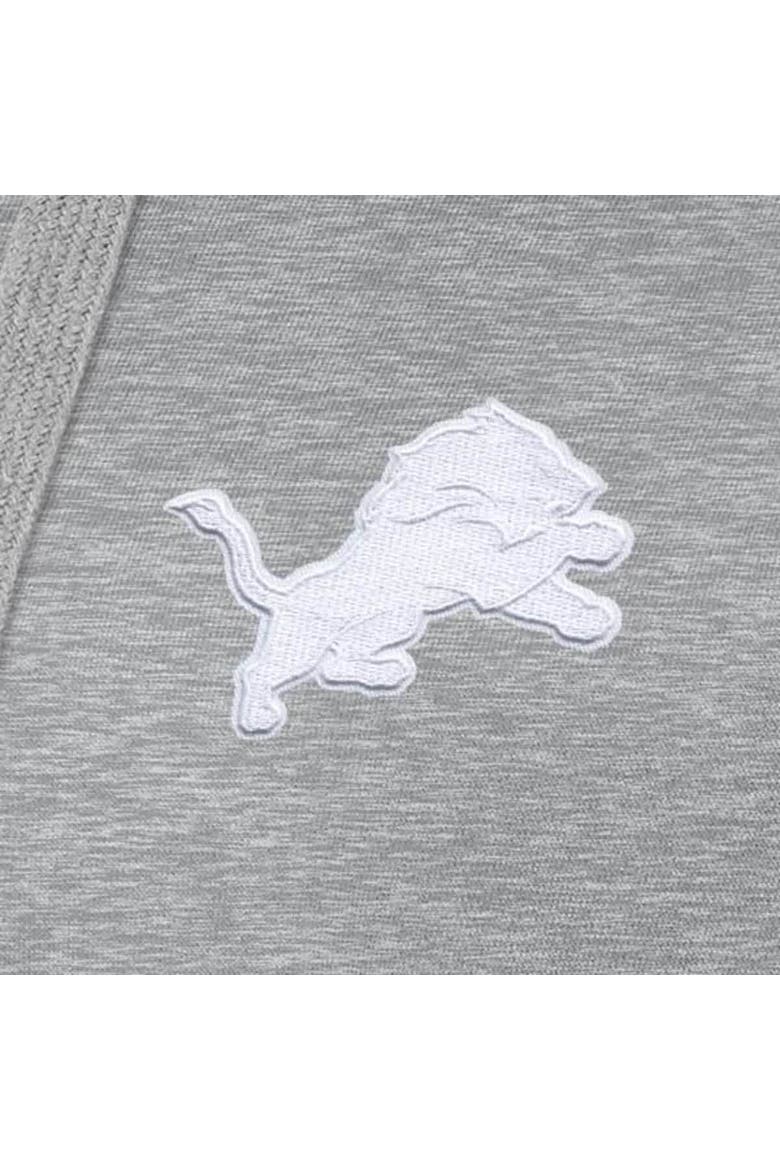 Women's Antigua  Heather Gray Detroit Lions Victory Pullover Hoodie, Alternate, color, Heather Gray