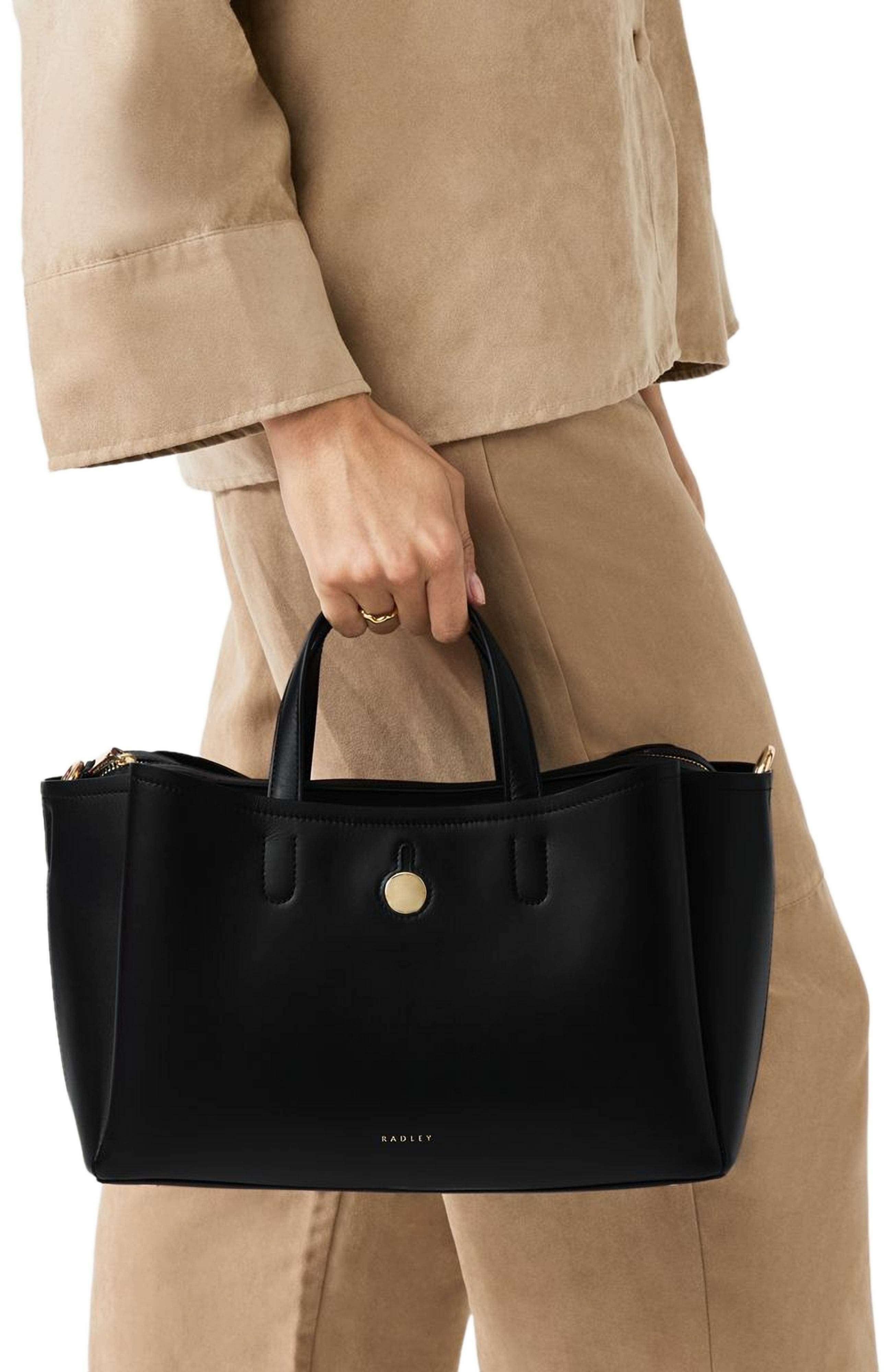 Radley Bathurst Mews Medium Ziptop Satchel Bag, Alternate, color, Black