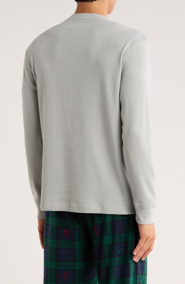 Nautica Long Sleeve Waffle Knit Pajama T-Shirt, Alternate, color, Grey Heather