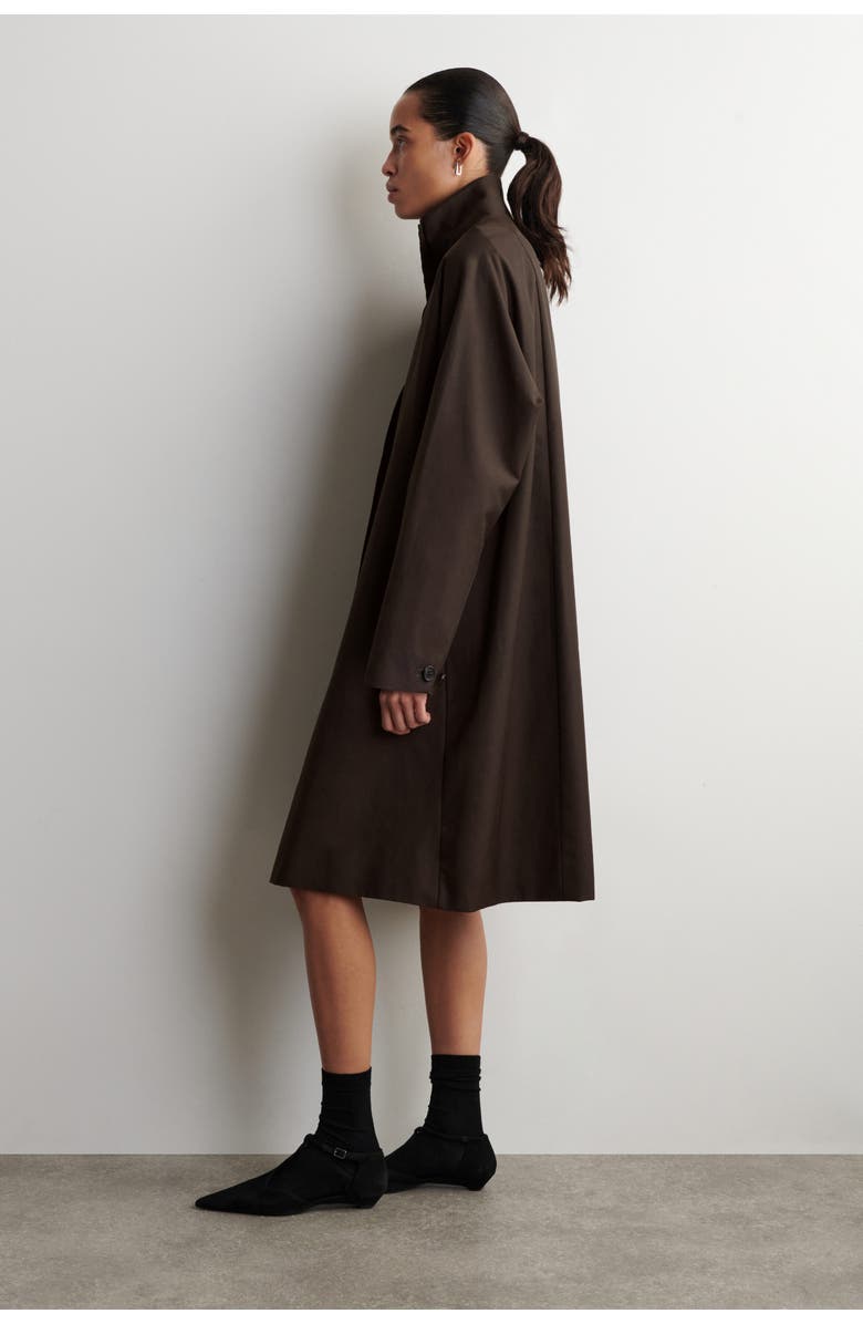 COS Oversized Mock-Neck Coat, Alternate, color, Dark Brown