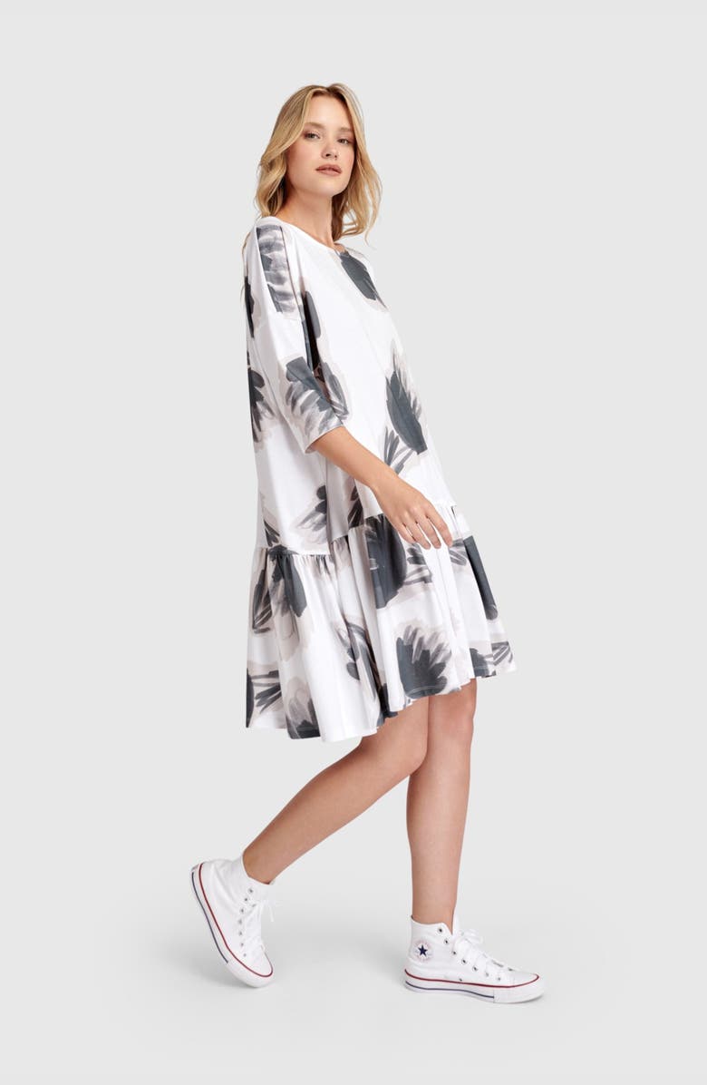 Alembika Feather Flounce Mini Dress, Alternate, color, Cloud