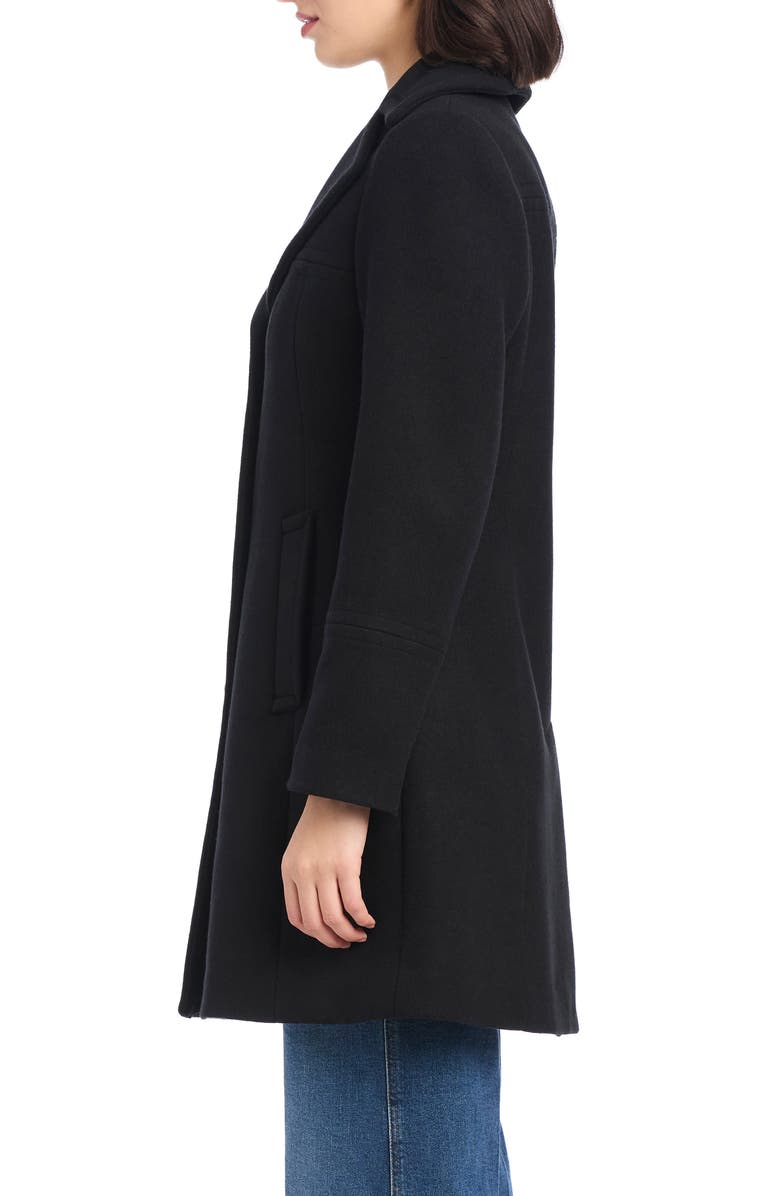 Kate Spade New York single breasted wool blend coat, Alternate, color, Black