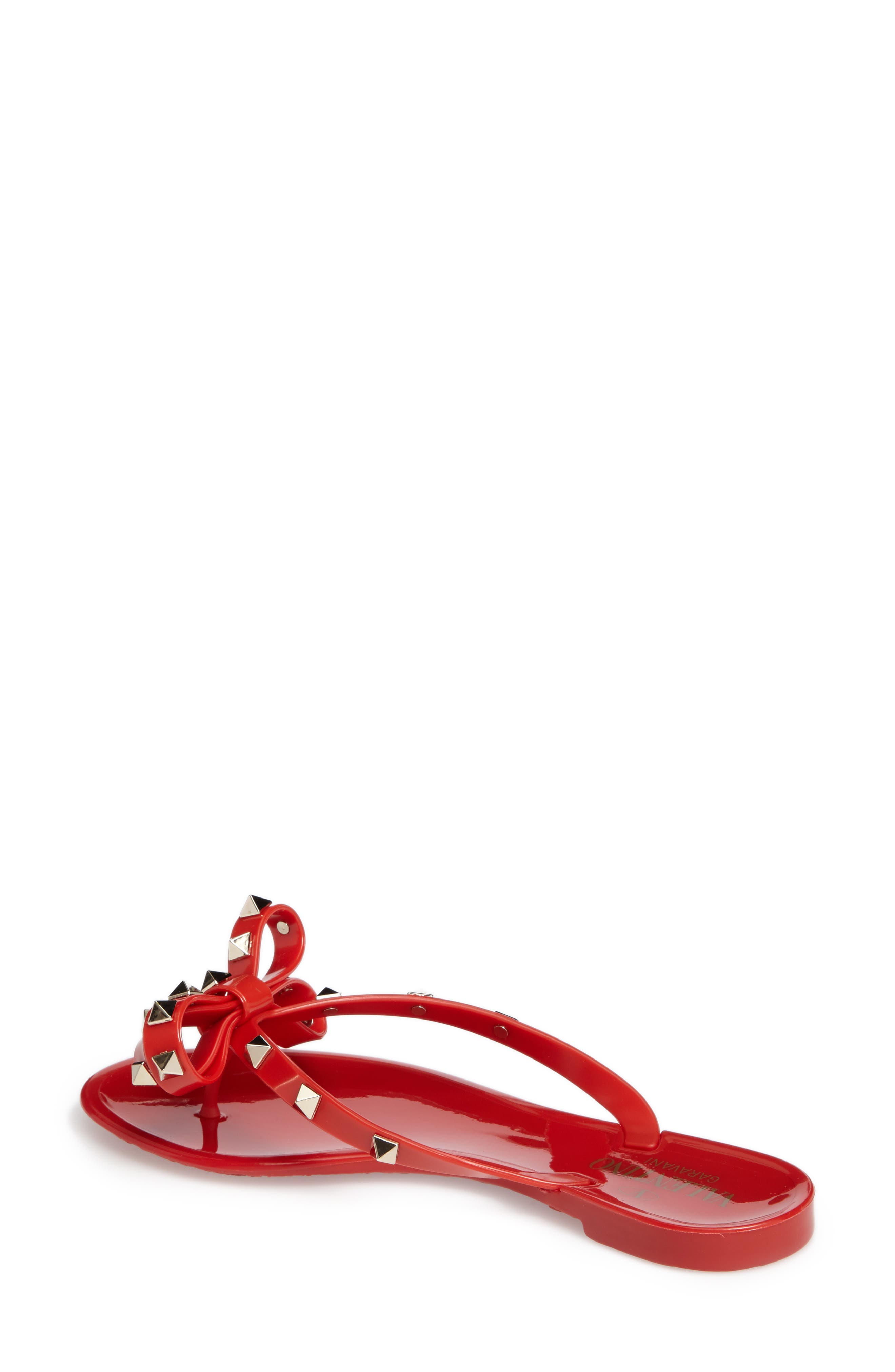 Rockstud Jelly Flip Flop, Alternate, color, RED