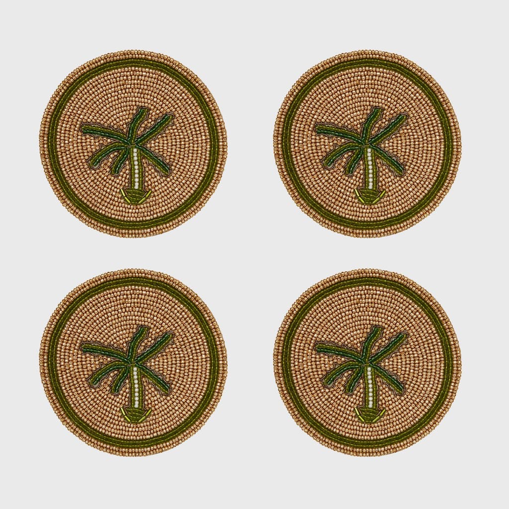 Joanna Buchanan Palm Tree Coasters 4-piece Set In Multi