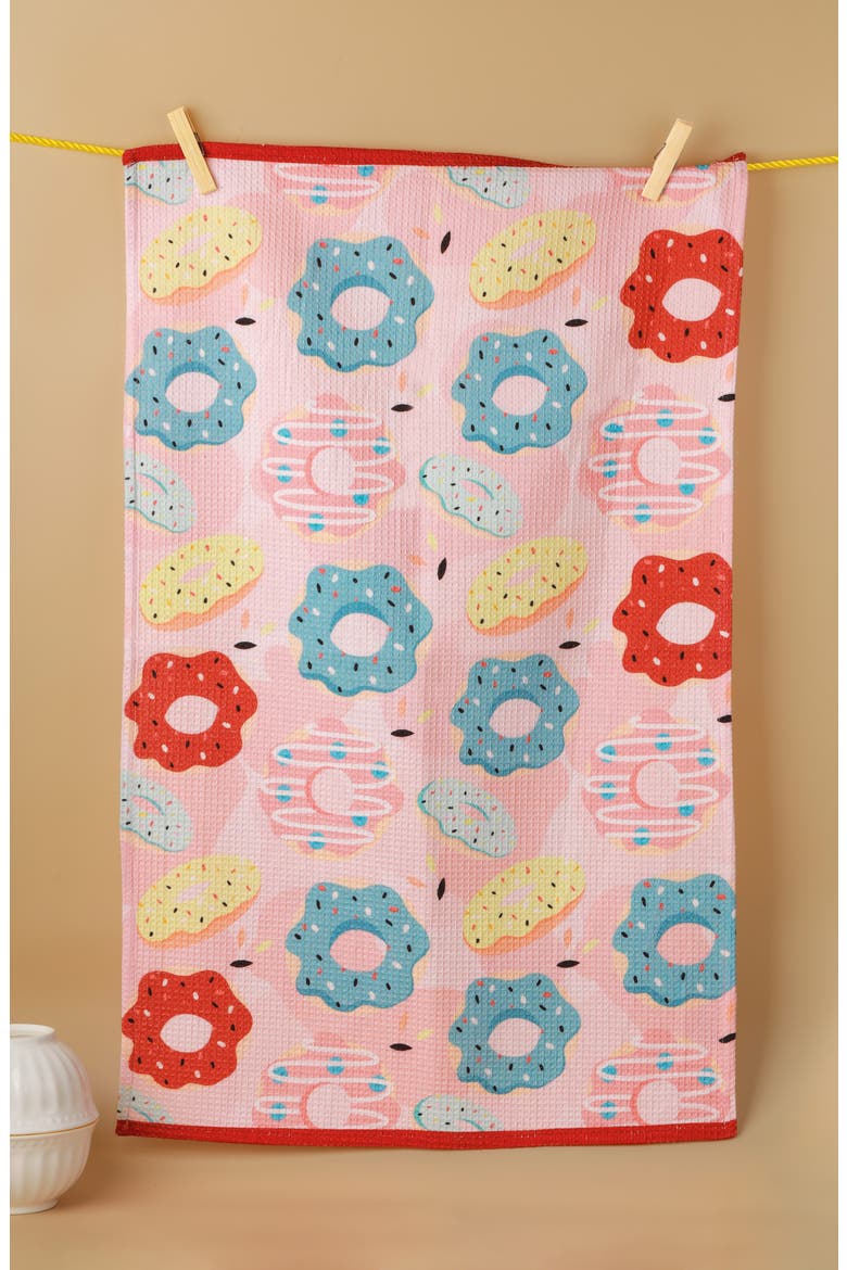 Perfect Pair Set of 3 Kitchen Towels, Alternate, color, PINK/ RED/ BLUE/ CREAM