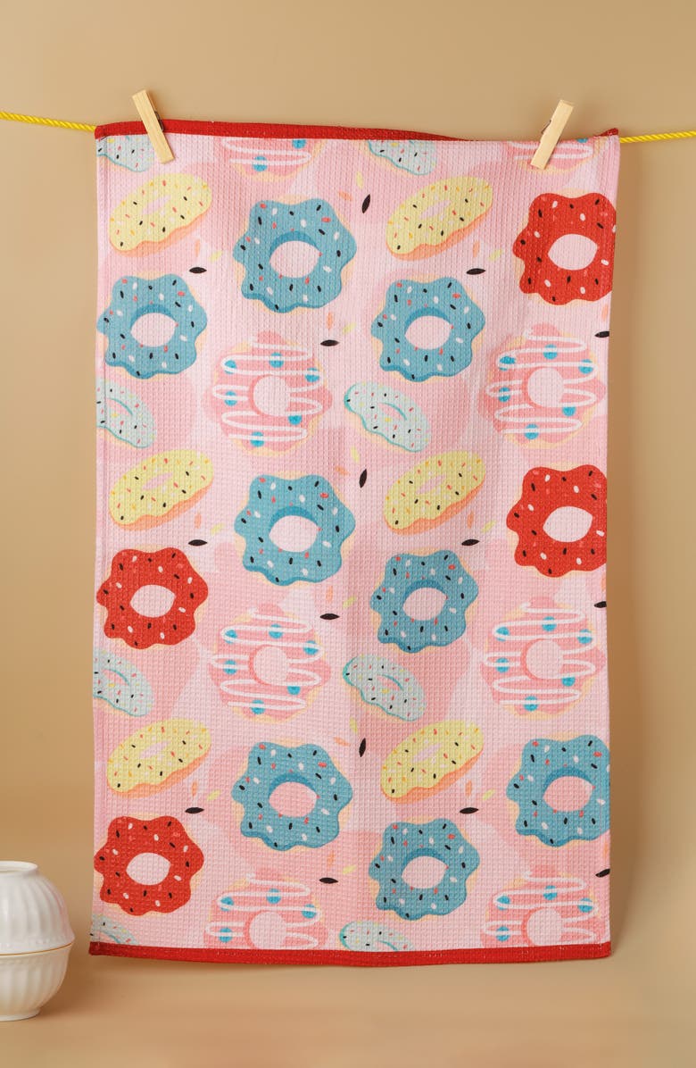 Tiramisu Perfect Pair Set of 3 Kitchen Towels, Alternate, color, Pink/ Red/ Blue/ Cream